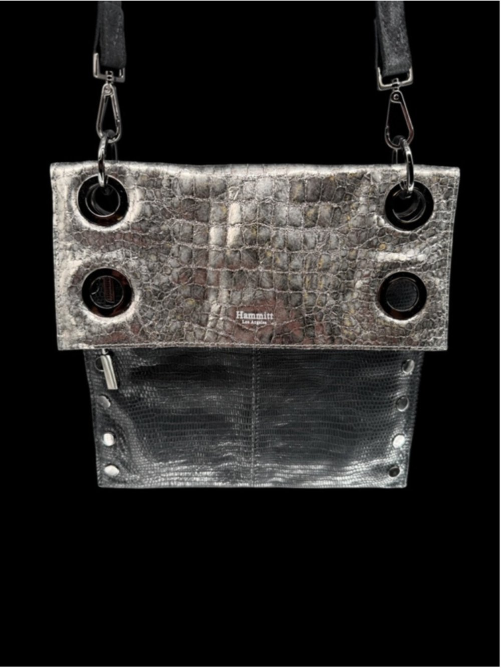 Women's Hammitt Montana Reversible Crossbody Bag One Size Silver Black - Picture 2 of 4